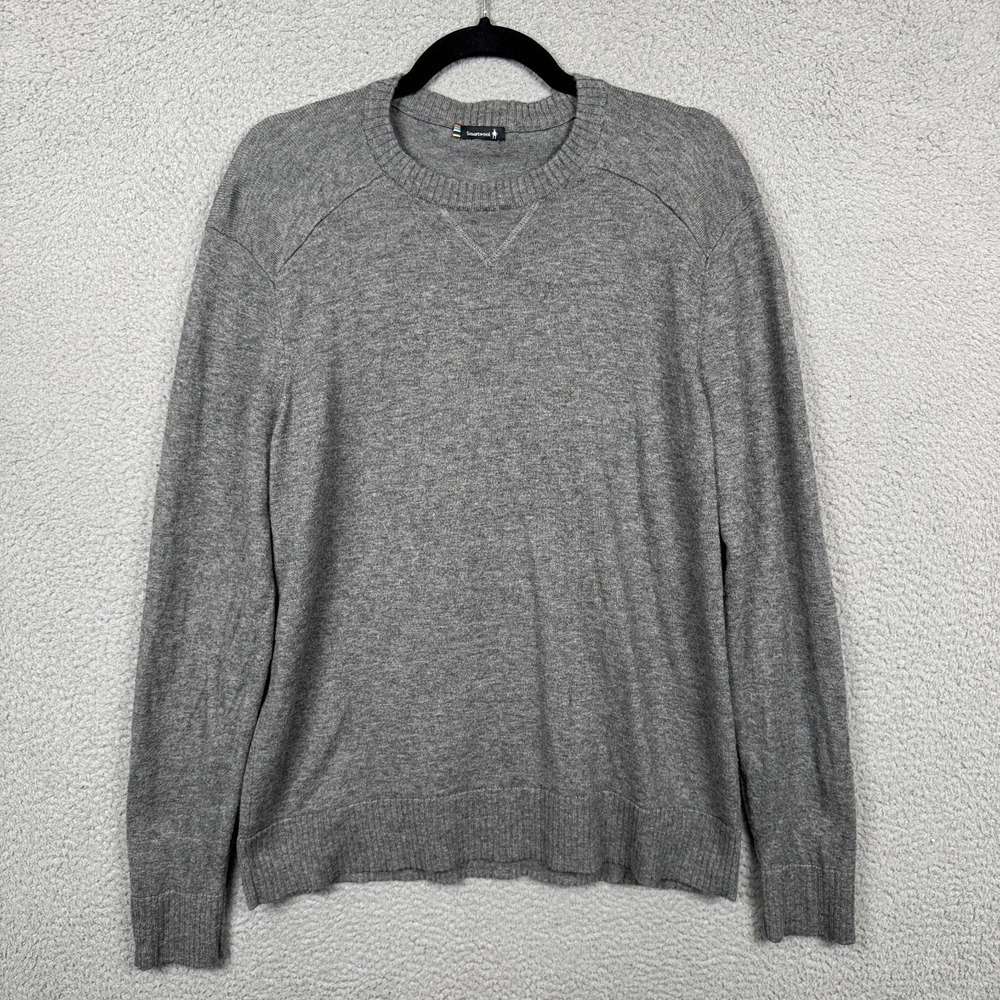 Smartwool Sweater Mens M Gray Merino‎ Wool Pullover Washable Outdoor Comfort